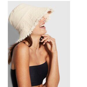 Anthropologie Seafolly Cream Bucket Hat